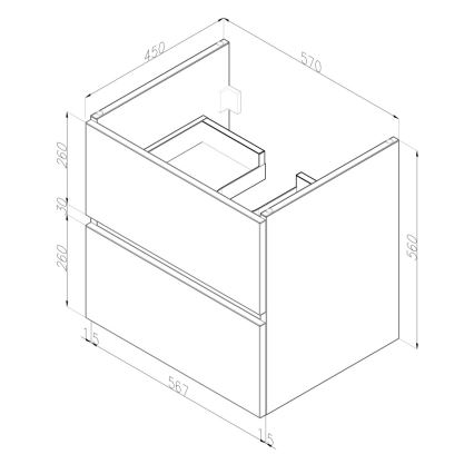 Dřevojas - Meuble sous-vasque BANO 60x47 cm blanc