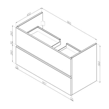 Dřevojas - Meuble vasque BANO 100x47 cm chêne/blanc