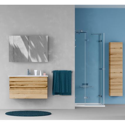 Dřevojas - Spiegelkast voor de badkamer NEXI 100 x 68 cm, eiken