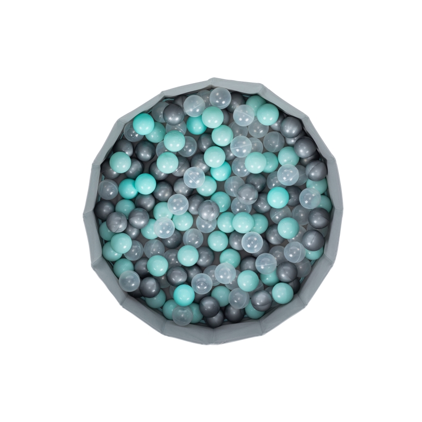 Droog zwembad voor kinderen met speelballen diameter 80 cm blauw/grijs