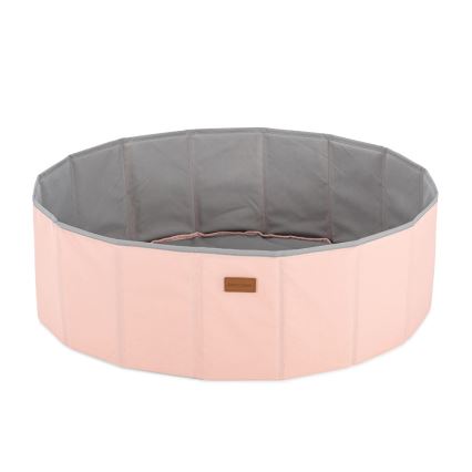 Droog zwembad voor kinderen met speelballen diameter 80 cm roze/grijs
