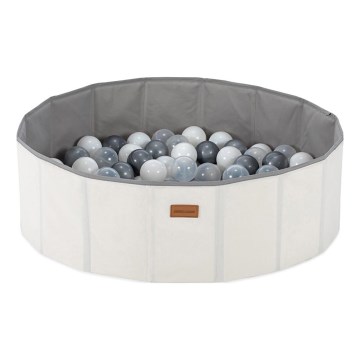 Droog zwembad voor kinderen met speelballen diameter 80 cm wit/grijs