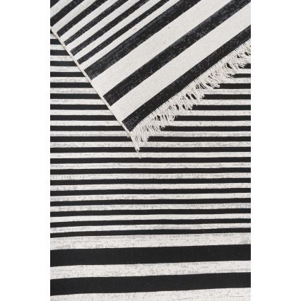 Dubbelzijdig vloerkleed KILIM GOLD 60x120 cm zwart/wit