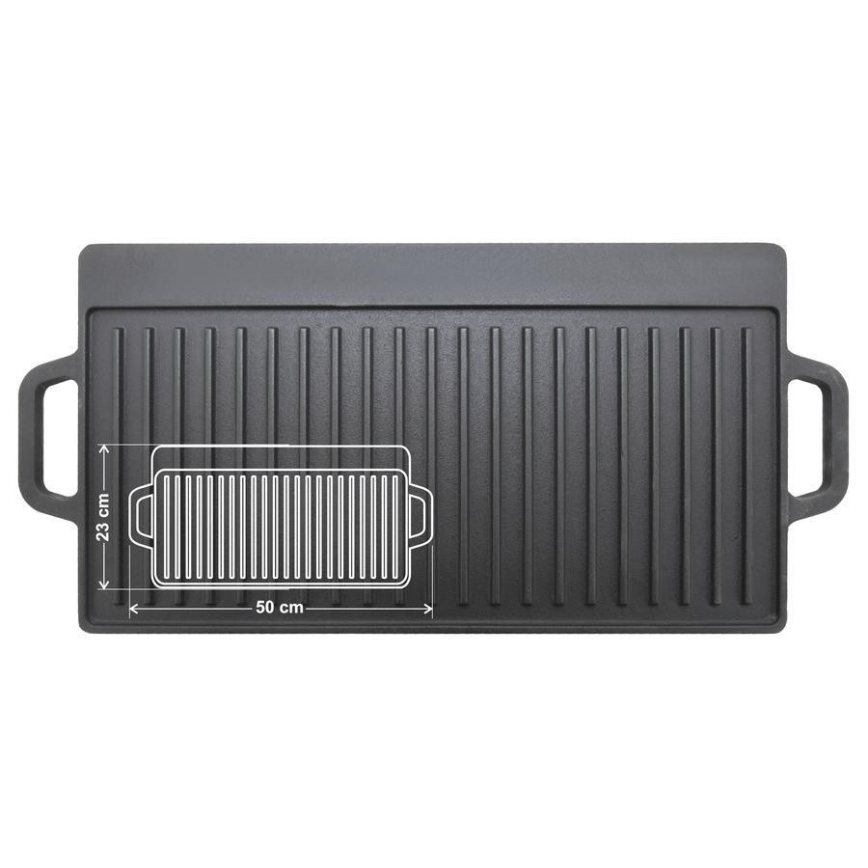 Dubbelzijdige grillplaat 50x23 cm