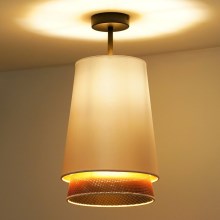 Duolla - Bevestigde hanglamp BELL SHINY 1xE27/15W/230V wit/koper