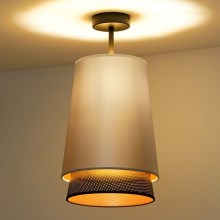 Duolla - Bevestigde hanglamp BELL SHINY 1xE27/15W/230V zilver/zwart
