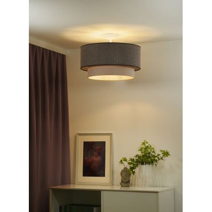 Duolla - Bevestigde hanglamp BOHO ECO RECYCLING 1xE27/15W/230V diameter 45 cm bruin/crème