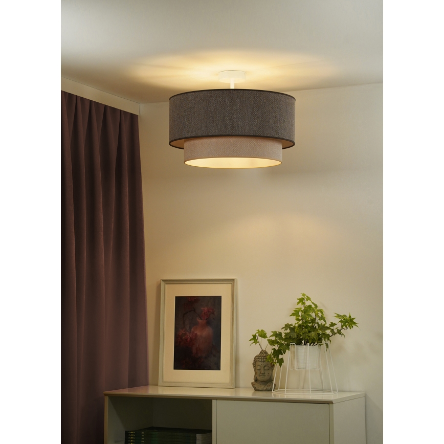 Duolla - Bevestigde hanglamp BOHO ECO RECYCLING 1xE27/15W/230V diameter 45 cm bruin/crème