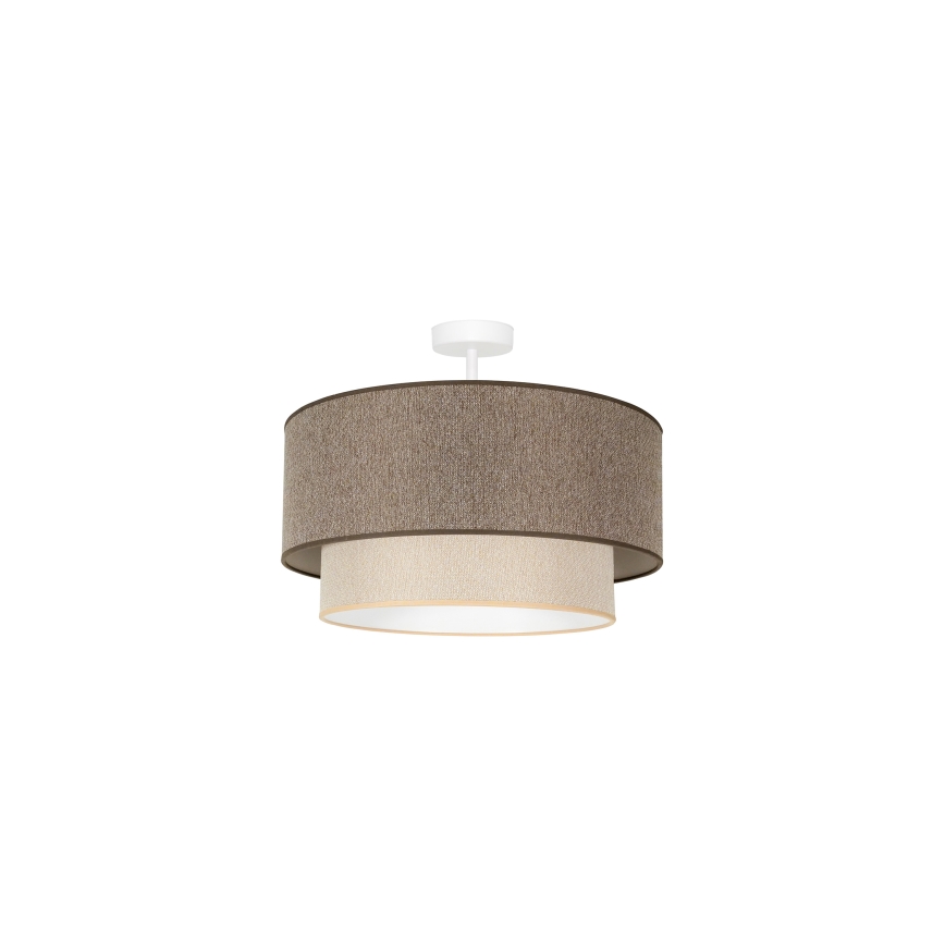 Duolla - Bevestigde hanglamp BOHO ECO RECYCLING 1xE27/15W/230V diameter 45 cm bruin/crème