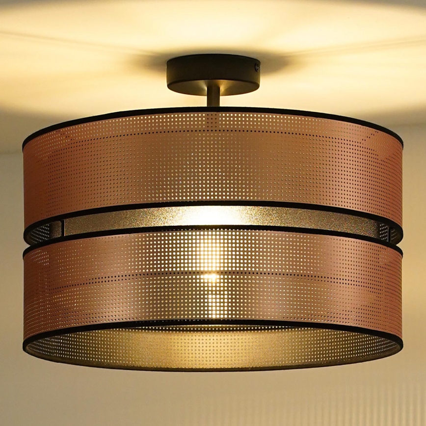 Duolla - Bevestigde hanglamp COPPER SHINY 1xE27/15W/230V diameter 40 cm koper/zwart