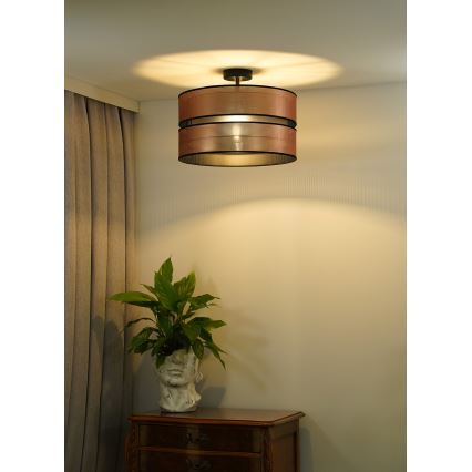 Duolla - Bevestigde hanglamp COPPER SHINY 1xE27/15W/230V diameter 40 cm koper/zwart