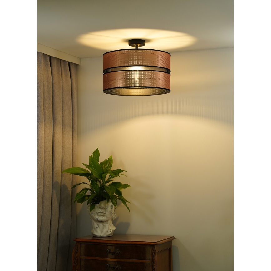 Duolla - Bevestigde hanglamp COPPER SHINY 1xE27/15W/230V diameter 40 cm koper/zwart