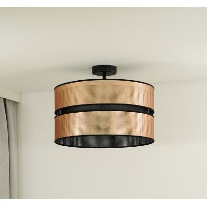 Duolla - Bevestigde hanglamp COPPER SHINY 1xE27/15W/230V diameter 40 cm koper/zwart