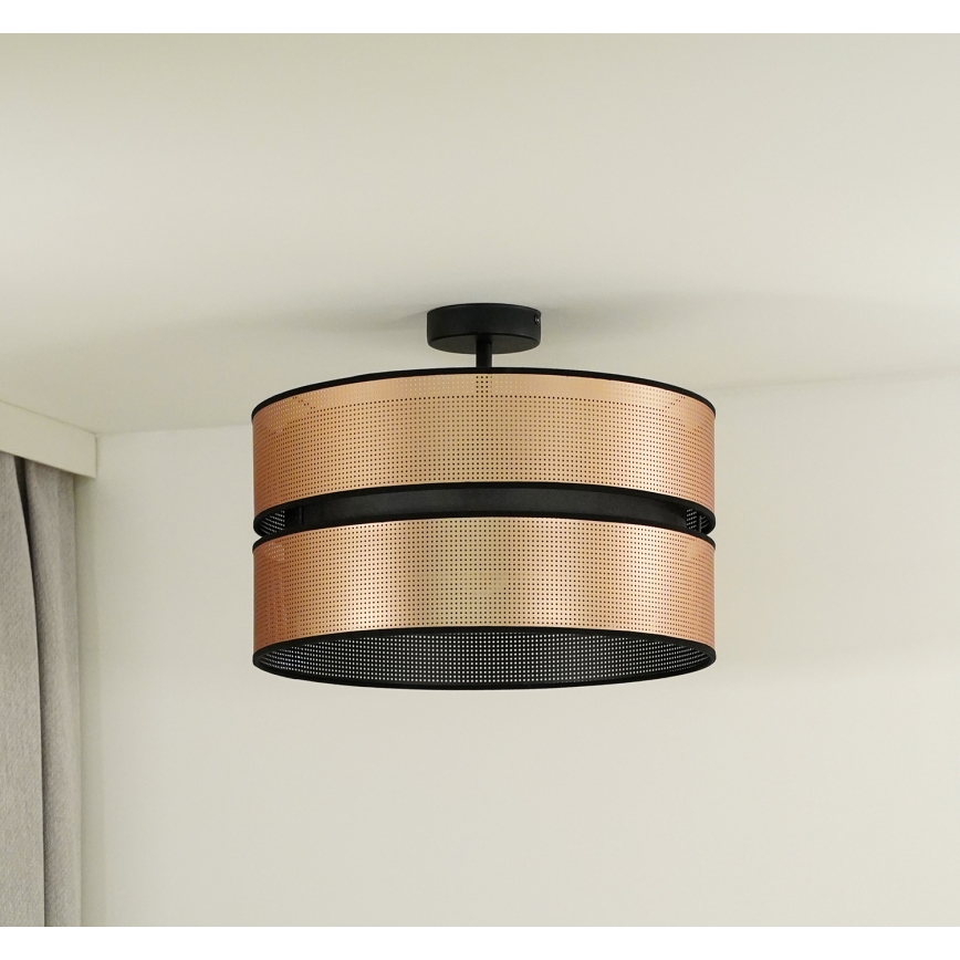 Duolla - Bevestigde hanglamp COPPER SHINY 1xE27/15W/230V diameter 40 cm koper/zwart