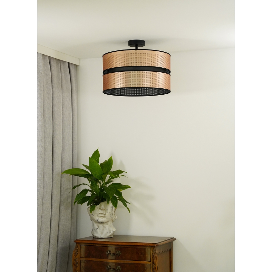 Duolla - Bevestigde hanglamp COPPER SHINY 1xE27/15W/230V diameter 40 cm koper/zwart