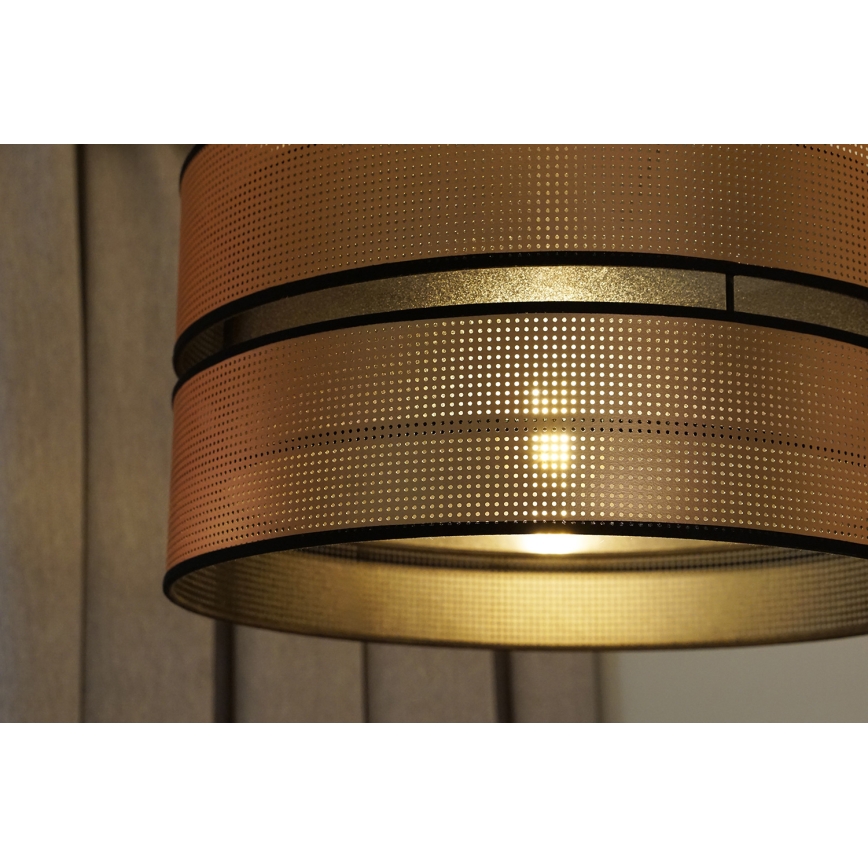 Duolla - Bevestigde hanglamp COPPER SHINY 1xE27/15W/230V diameter 40 cm koper/zwart