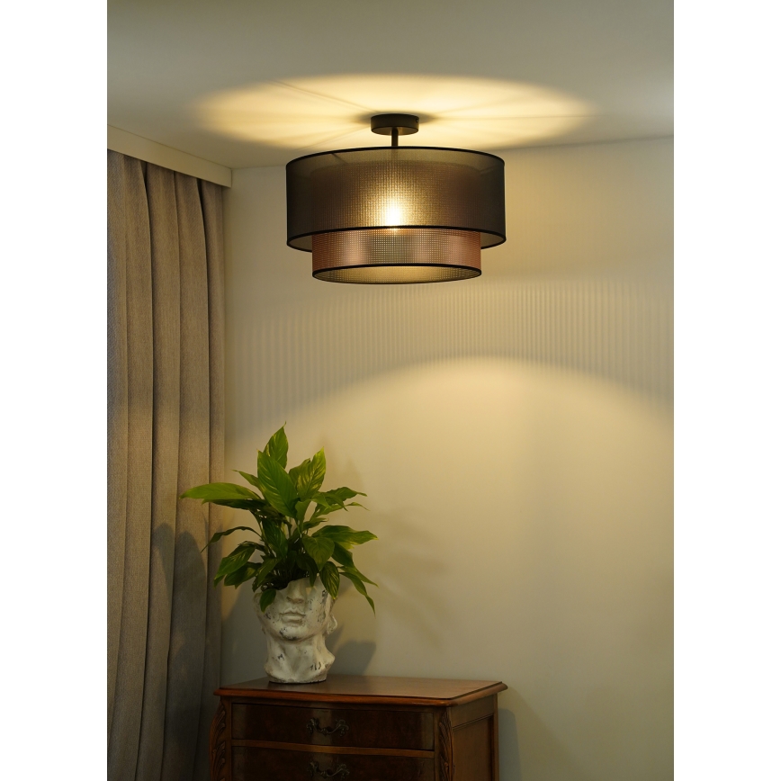 Duolla - Bevestigde hanglamp COPPER SHINY 1xE27/15W/230V diameter 45 cm bruin/koper