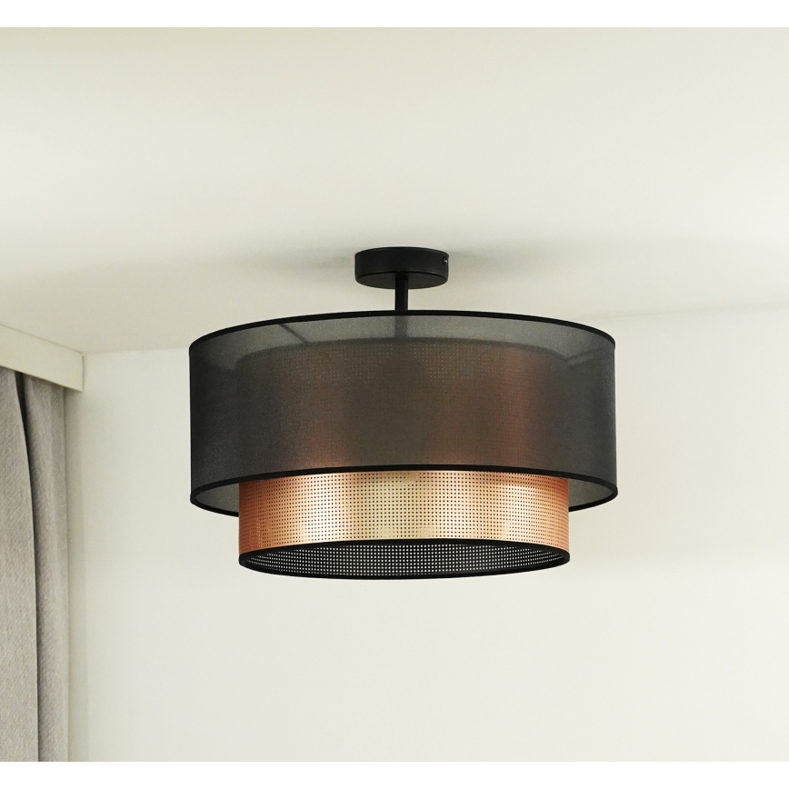 Duolla - Bevestigde hanglamp COPPER SHINY 1xE27/15W/230V diameter 45 cm bruin/koper