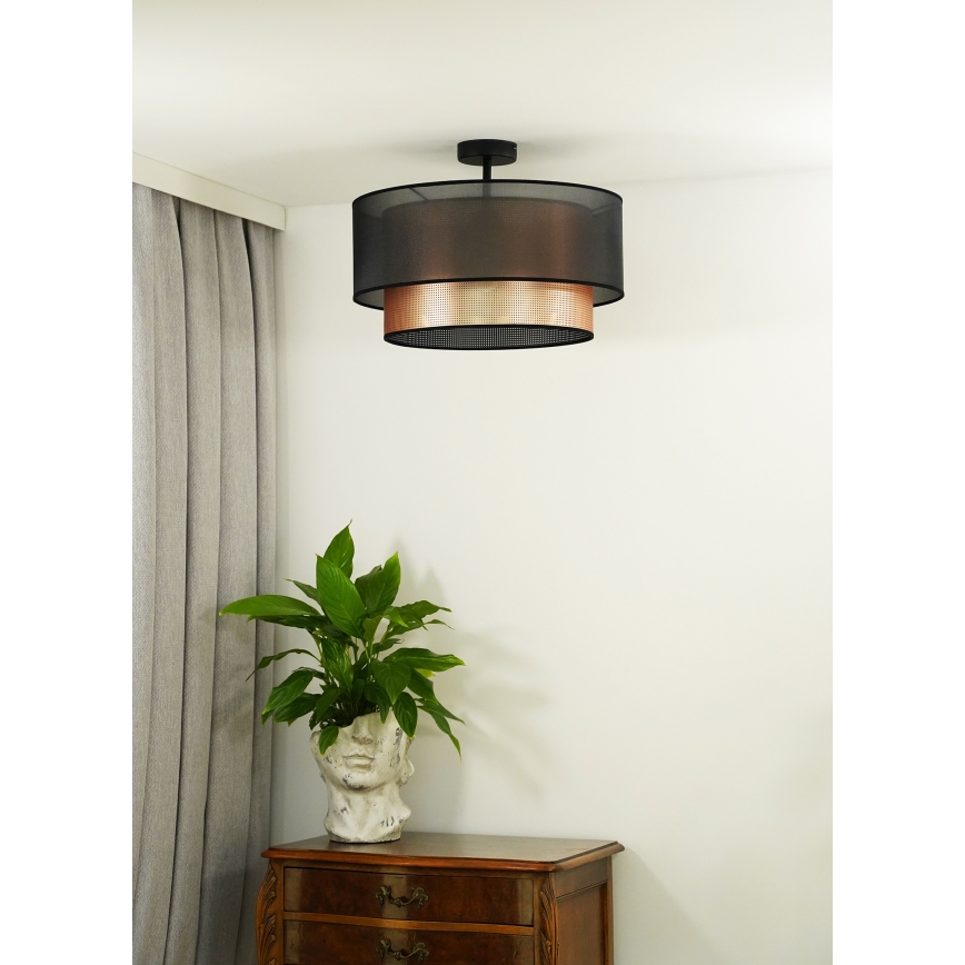 Duolla - Bevestigde hanglamp COPPER SHINY 1xE27/15W/230V diameter 45 cm bruin/koper