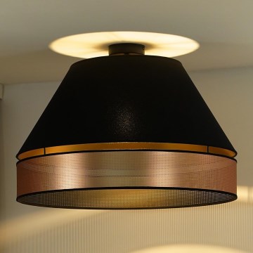 Duolla - Bevestigde hanglamp COPPER SHINY 1xE27/15W/230V diameter 60 cm zwart/koper