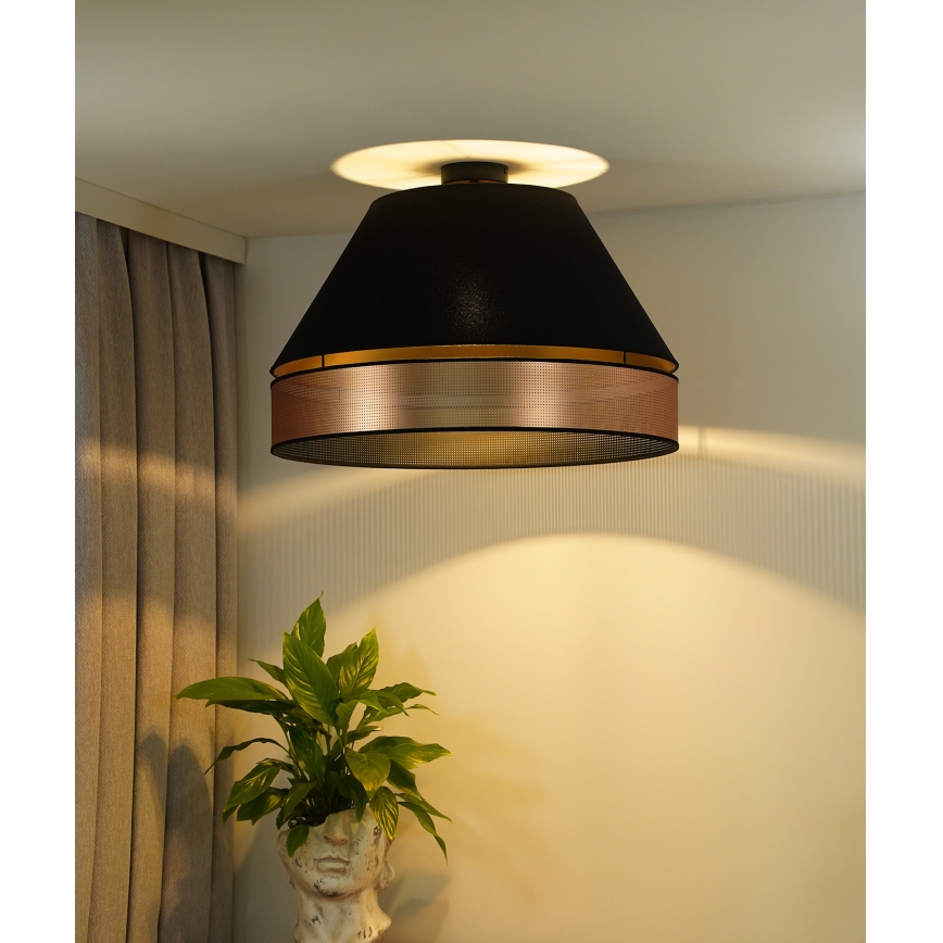 Duolla - Bevestigde hanglamp COPPER SHINY 1xE27/15W/230V diameter 60 cm zwart/koper