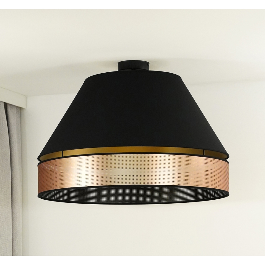 Duolla - Bevestigde hanglamp COPPER SHINY 1xE27/15W/230V diameter 60 cm zwart/koper