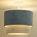 Duolla - Bevestigde hanglamp CORDUROY 1xE27/15W/230V diameter 40 cm blauw/beige