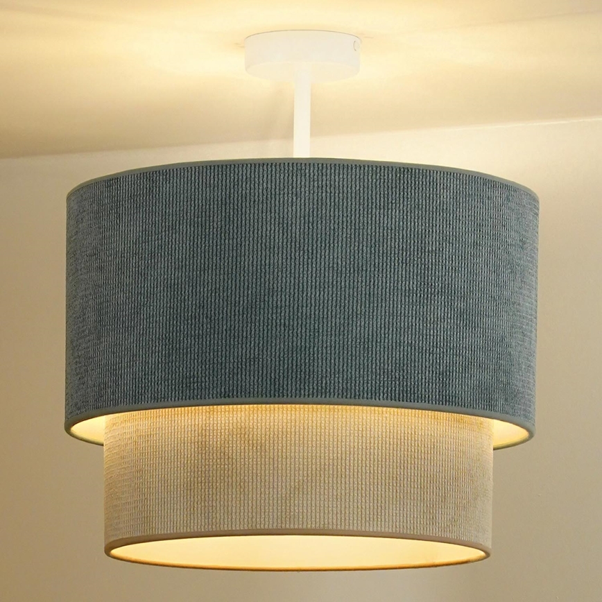 Duolla - Bevestigde hanglamp CORDUROY 1xE27/15W/230V diameter 40 cm blauw/beige