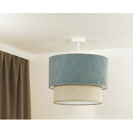 Duolla - Bevestigde hanglamp CORDUROY 1xE27/15W/230V diameter 40 cm blauw/beige