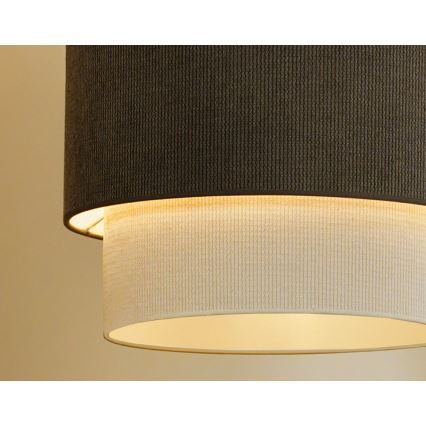 Duolla - Bevestigde hanglamp CORDUROY 1xE27/15W/230V diameter 40 cm bruin/crème