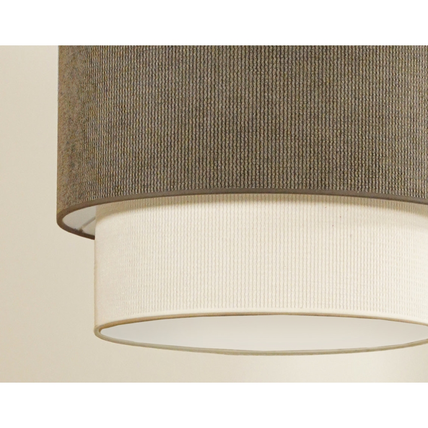 Duolla - Bevestigde hanglamp CORDUROY 1xE27/15W/230V diameter 40 cm bruin/crème