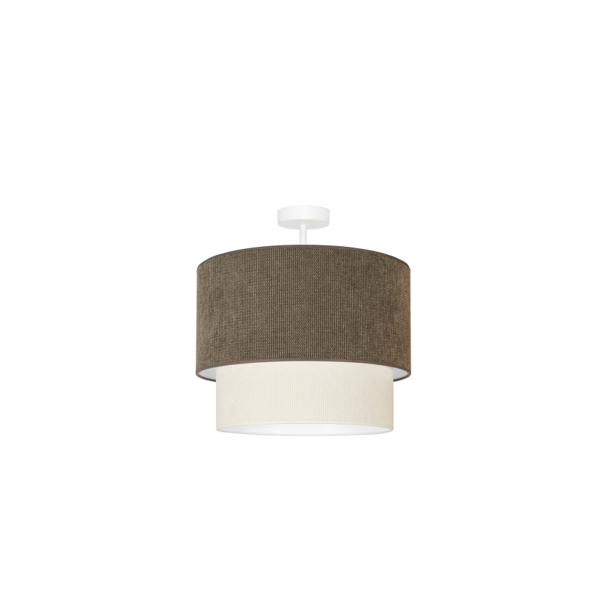 Duolla - Bevestigde hanglamp CORDUROY 1xE27/15W/230V diameter 40 cm bruin/crème