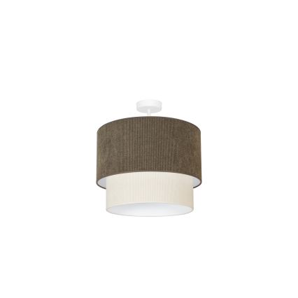 Duolla - Bevestigde hanglamp CORDUROY 1xE27/15W/230V diameter 40 cm bruin/crème