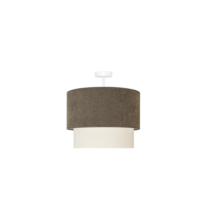 Duolla - Bevestigde hanglamp CORDUROY 1xE27/15W/230V diameter 40 cm bruin/crème
