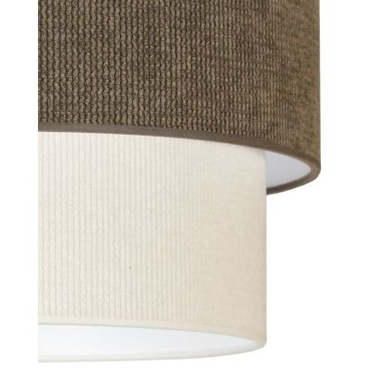 Duolla - Bevestigde hanglamp CORDUROY 1xE27/15W/230V diameter 40 cm bruin/crème