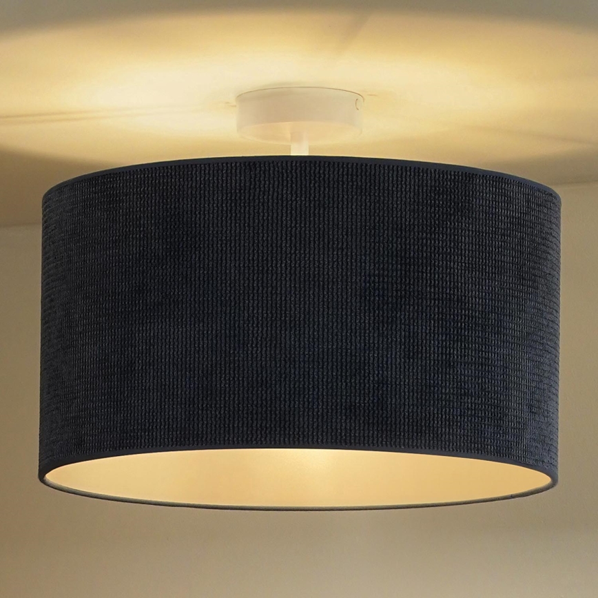 Duolla - Bevestigde hanglamp CORDUROY 1xE27/15W/230V diameter 40 cm donkerblauw