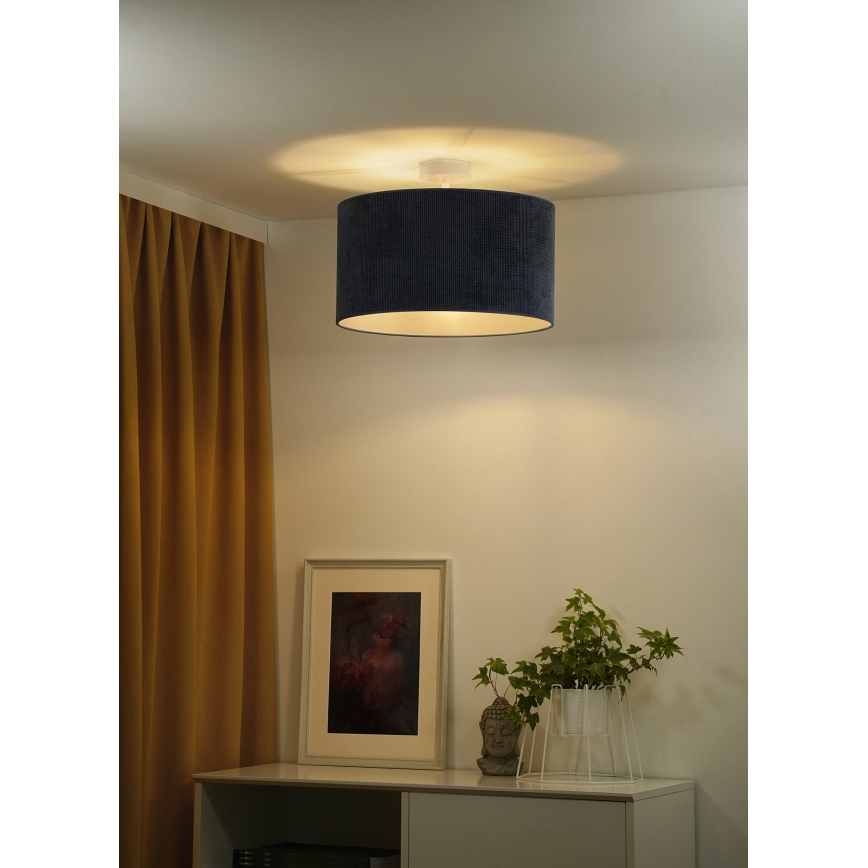 Duolla - Bevestigde hanglamp CORDUROY 1xE27/15W/230V diameter 40 cm donkerblauw