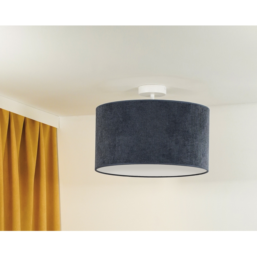 Duolla - Bevestigde hanglamp CORDUROY 1xE27/15W/230V diameter 40 cm donkerblauw