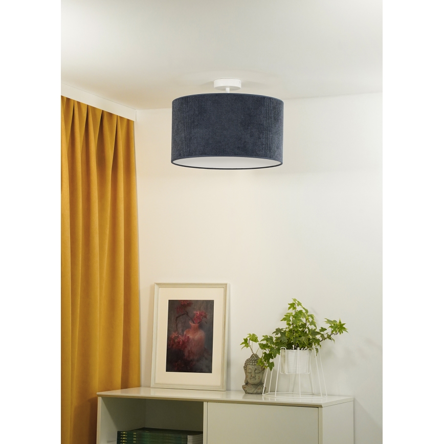 Duolla - Bevestigde hanglamp CORDUROY 1xE27/15W/230V diameter 40 cm donkerblauw