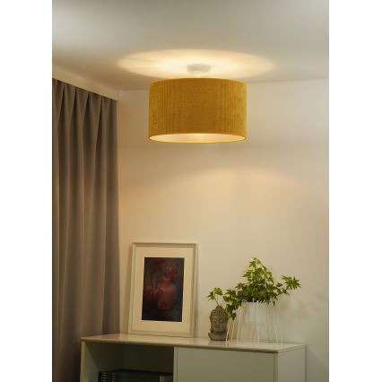 Duolla - Bevestigde hanglamp CORDUROY 1xE27/15W/230V diameter 40 cm geel