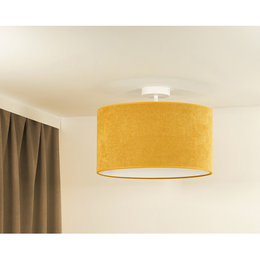 Duolla - Bevestigde hanglamp CORDUROY 1xE27/15W/230V diameter 40 cm geel