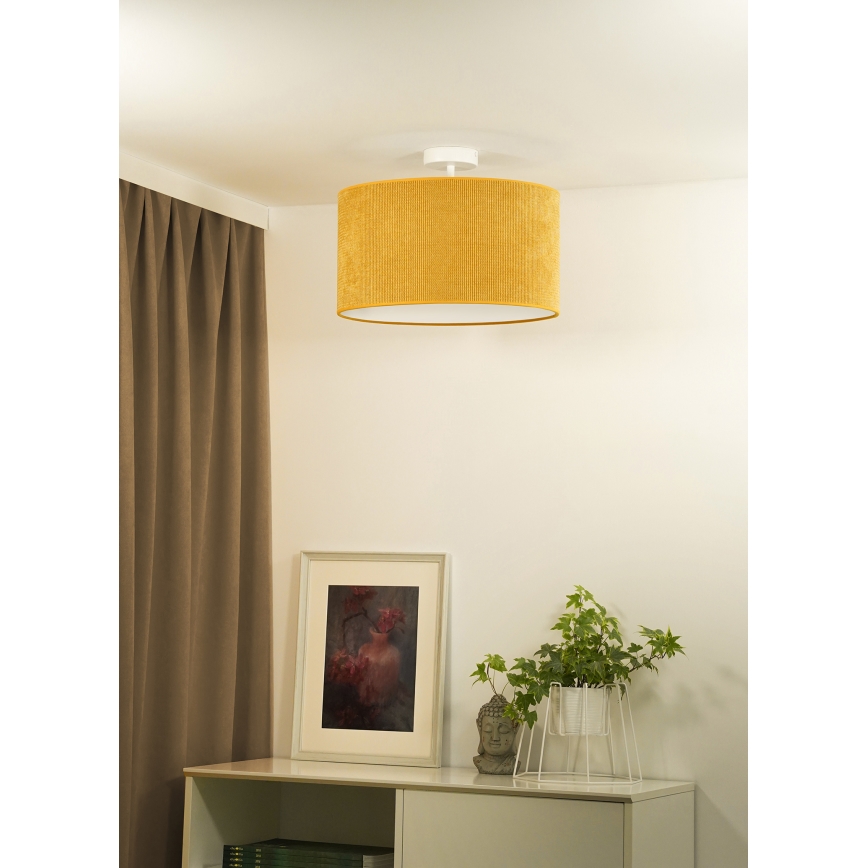 Duolla - Bevestigde hanglamp CORDUROY 1xE27/15W/230V diameter 40 cm geel