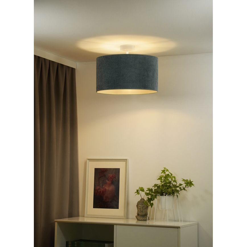 Duolla - Bevestigde hanglamp CORDUROY 1xE27/15W/230V diameter 40 cm lichtblauw