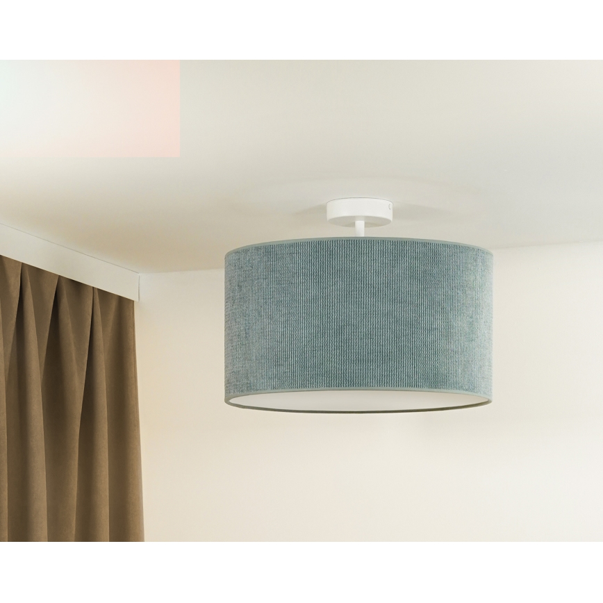 Duolla - Bevestigde hanglamp CORDUROY 1xE27/15W/230V diameter 40 cm lichtblauw