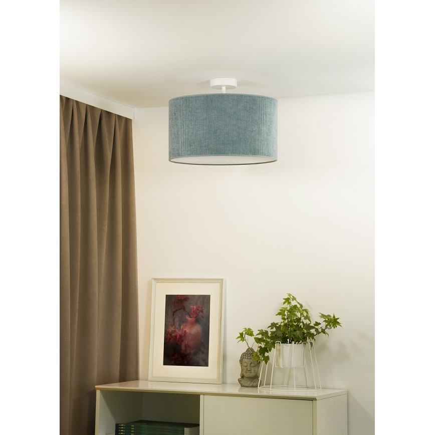 Duolla - Bevestigde hanglamp CORDUROY 1xE27/15W/230V diameter 40 cm lichtblauw