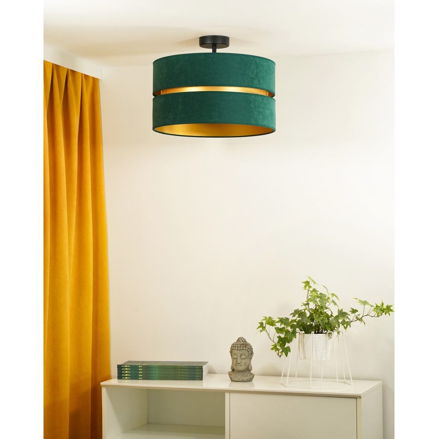 Duolla - Bevestigde hanglamp DUO 1xE27/15W/230V diameter 40 cm groen/goud