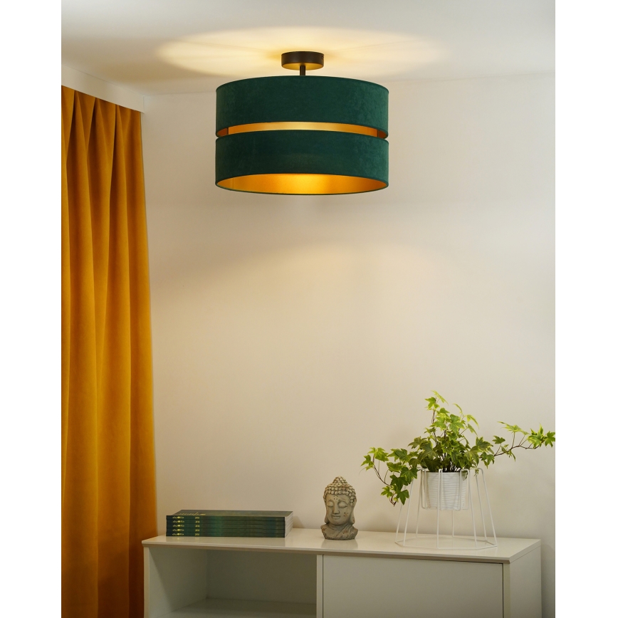 Duolla - Bevestigde hanglamp DUO 1xE27/15W/230V diameter 40 cm groen/goud