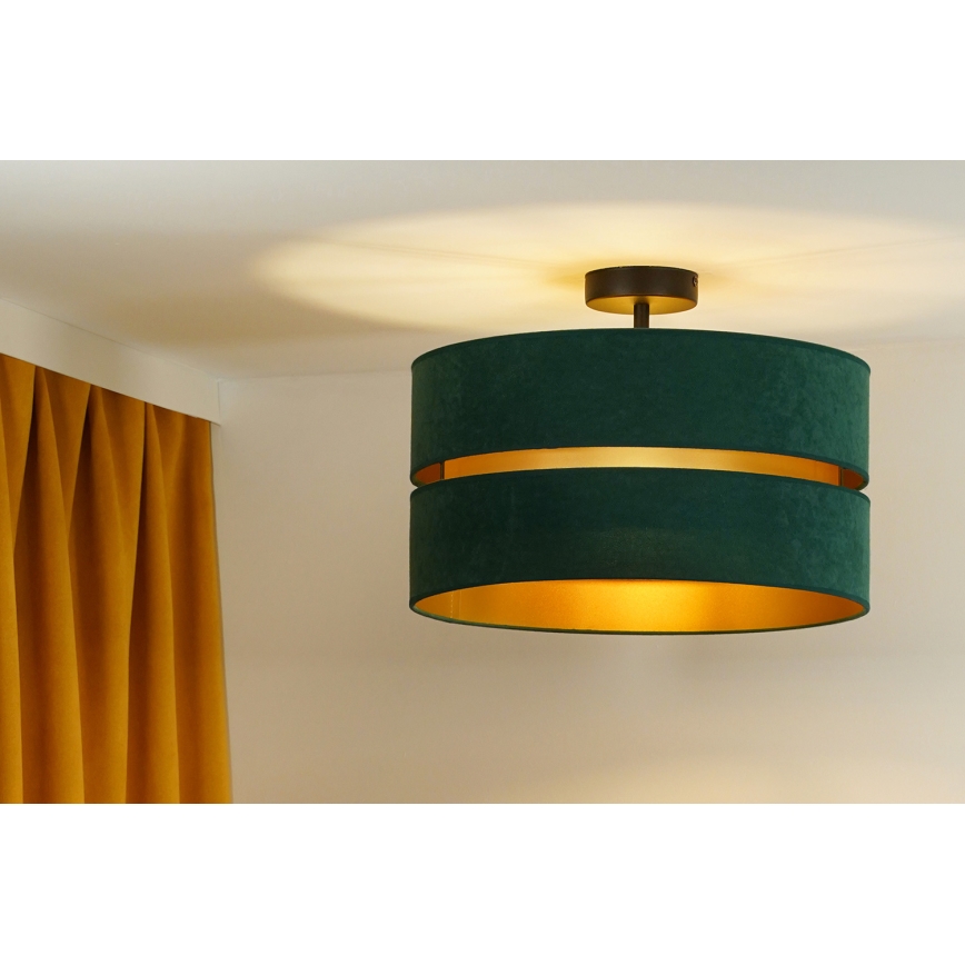 Duolla - Bevestigde hanglamp DUO 1xE27/15W/230V diameter 40 cm groen/goud