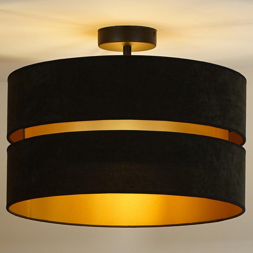 Duolla - Bevestigde hanglamp DUO 1xE27/15W/230V diameter 40 cm zwart/goud