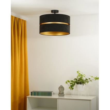 Duolla - Bevestigde hanglamp DUO 1xE27/15W/230V diameter 40 cm zwart/goud